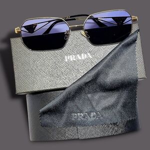 Black and Gold Sunglasses with Case